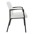 thumbnail image 3 of Fauteuil d'Appoint en Similicuir Blanc avec Cadre Noir, 3 of 5