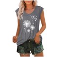 thumbnail image 2 of Womens Cap Sleeve Tops Summer Tank Top Casual Basic Tees Shirts Loose Blouses, 2 of 4
