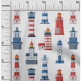 thumbnail image 2 of oneOone Rayon Red Fabric Sea Lighthouse Sewing Material Print Fabric By The Yard 56 Inch Wide, 2 of 5