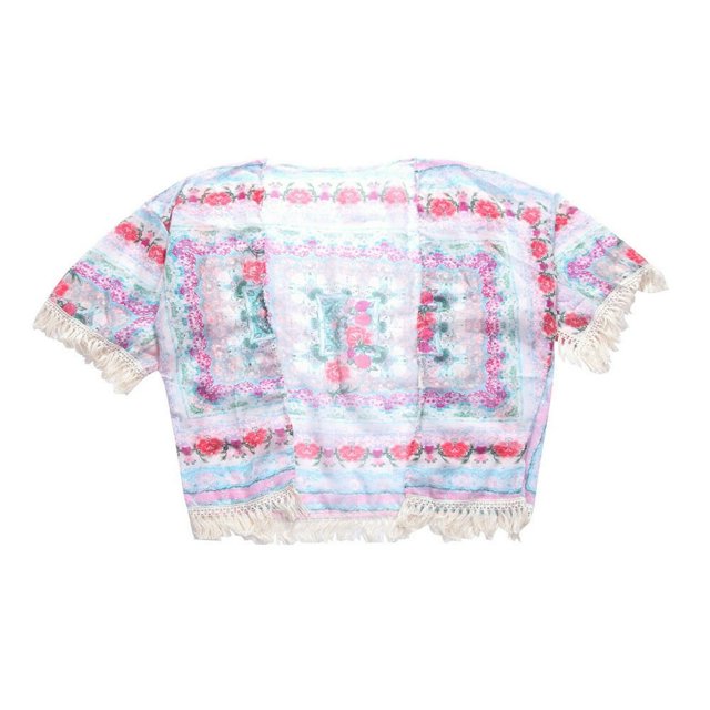 Cardigan à Manches Chauve-Souris Imprimé Floral pour Femmes, par-Dessus de Bikini
