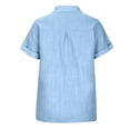 thumbnail image 3 of Dealovy Plus Size Womens Button down Shirts Cotton Linen Rolled Short Sleeve Loose Casual Work Blouses, 3 of 5