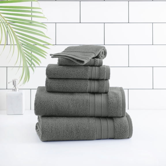 Ensemble de 6 serviettes de bain unies hometrends, charbon