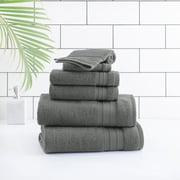 hometrends Solid Bath Towel 6-Piece Set, Charcoal