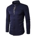 thumbnail image 1 of T-shirts pour Hommes Décontractés Hommes Décontracté Imprimé Col Montant Manches Longues Chemise de Base Blouse T-Shirts à Manches Longues pour Hommes, 1 of 3
