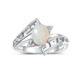 thumbnail image 1 of RYLOS Rings for Women Sterling Silver Greek Key Designer Ring 9X7MM Gemstone & Diamond Ring October Opal Jewelry  Size 7, 1 of 7