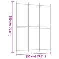thumbnail image 4 of vidaXL 3-Panel Room Divider Black 150x200 cm Fabric, 4 of 5