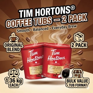 Tim Hortons Original Blend Fine Grind Coffee Large, 1.36 kg/48oz (2 pack)