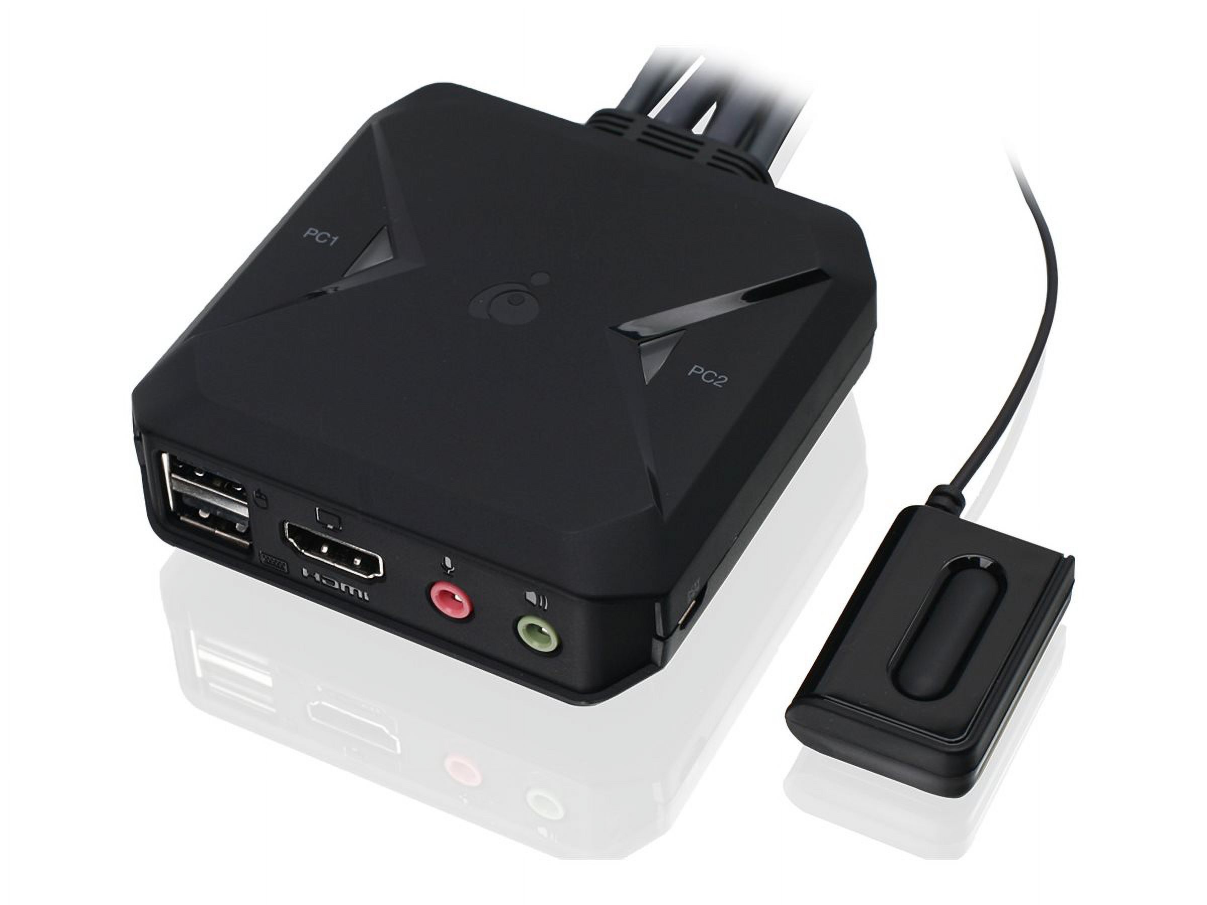 IOGEAR 2-Port 4K KVM Switch with HDMI, USB and Audio Connections - 2 Computer(s) - 4096 x 2160 - 4 x USB - Yes - 2 x HDMI