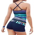 thumbnail image 3 of Women Tankinis Swimsuit Stripe V-neck Tops and Shorts Two-Pieces Bathing Suits, 3 of 6