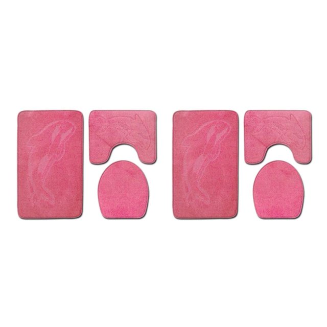 Baohd 3pieces Multi-functional Non-Slip Chenille Bath Rug Any Bathroom Eco-friendly PJ210611-B004 2Set