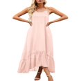 thumbnail image 4 of Robe Maxi Florale à Col en V pour Femmes, Robe Longue de Plage Ethnique à Bretelles Spaghetti Imprimée Boho Noire TG, 4 of 6