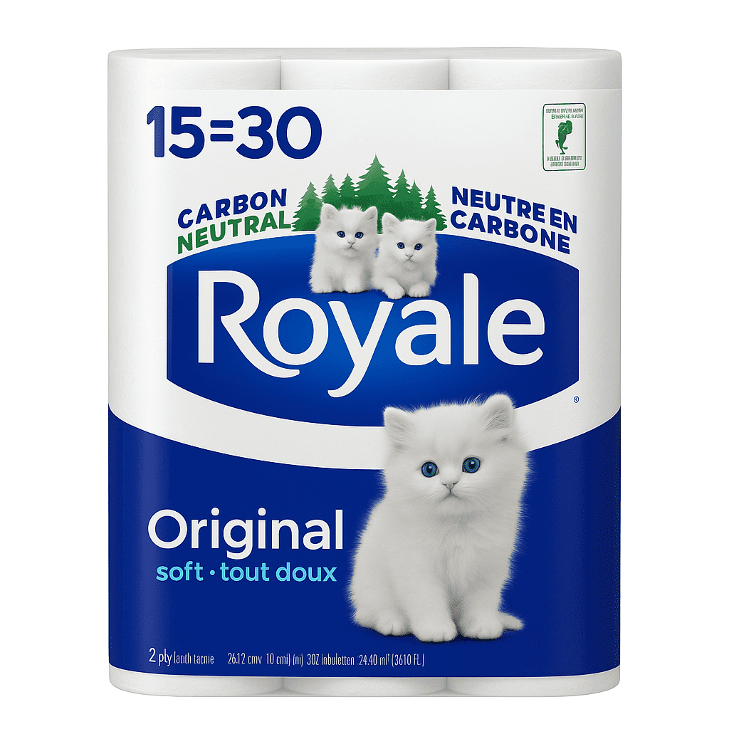 Royale Original Soft Bathroom Tissue, 15 Double Rolls = 30 Regular Rolls