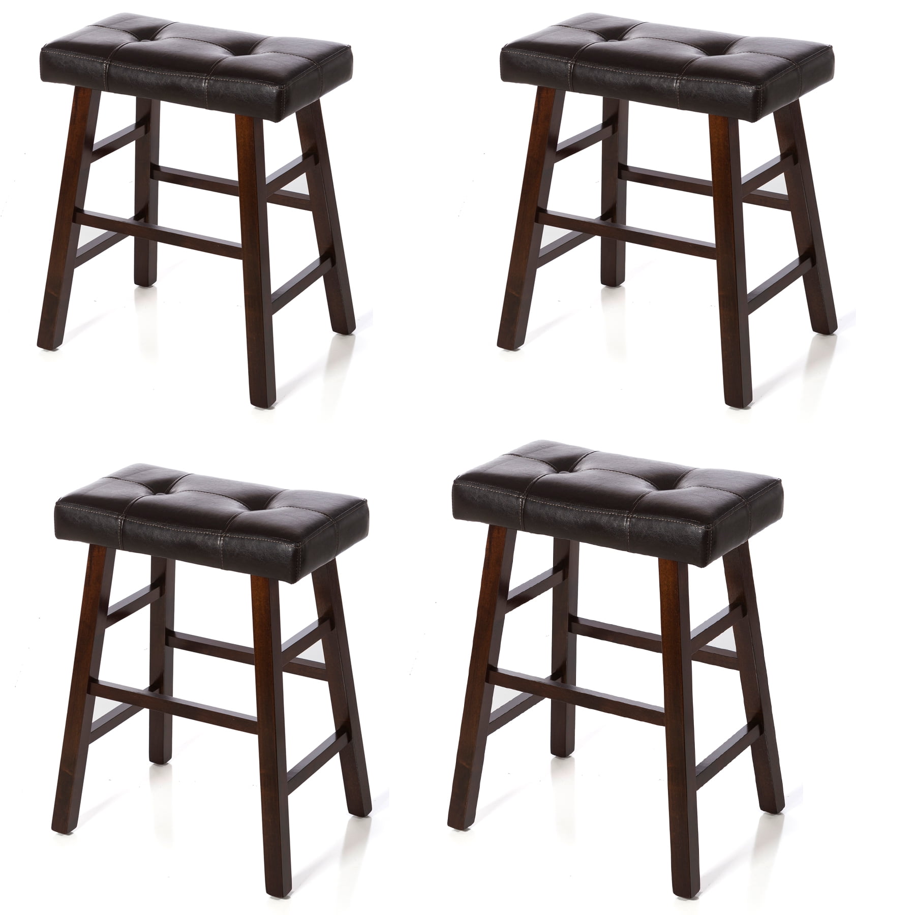 Set of 4 Barstools bar stool kitchen Counter height Wooden Espresso color 24â€ high