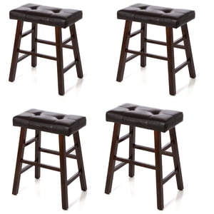 Set of 4 Barstools bar stool kitchen Counter height Wooden Espresso color 24â€ high