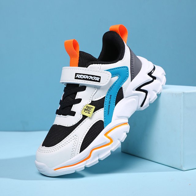 XIMIN Chaussures de Course Tennis Athlétiques pour Enfants Garçons Filles en Maille Respirante Chaussures de Course Extérieures Légères à Crochet et Boucle Marche Randonnée Chaussures Décontractées Mode