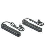 onn. 2.5 FT./76.2 cm 6-Outlet Surge Protectors 2-Pack