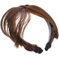 thumbnail image 4 of Bandeau Perruques Synthétiques Mode Frange Extensions de Cheveux pour Femmes Filles (Marron Clair), 4 of 9