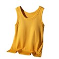 thumbnail image 2 of UPPADA Womens Crewneck Tank Tops Summer Sleeveless Scoop Neck Tees Solid Color Basic Slim Fitted Cami Shirts Womens Tank Tops Camisole Top Built In Bra Adjustable Straps,Clearance on sale, 2 of 6