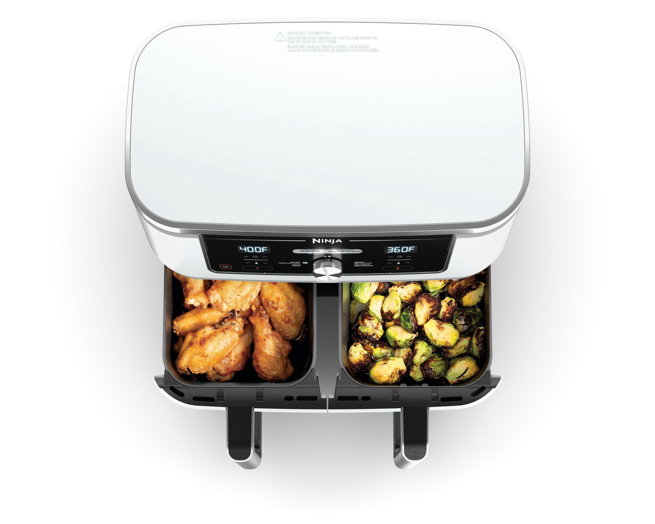 Friteuse à air TG 4-en-1 de 10 Qt (9,4 l) à 2 paniers Ninja Foodi dotée de la technologie Dual Zone, Blanc, DZ300CWH
