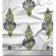 thumbnail image 1 of Soimoi Poly Georgette Fabric Leaves & Floral Block Print Fabric by Yard 52 Inch Wide, 1 of 3