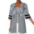 thumbnail image 1 of CEHVOM Blouse Cardigan Décontractée à Manches Trois-Quarts en Maille Imprimée pour Femmes en Liquidation, 1 of 6
