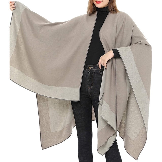 Mode Automne pour Femmes Pashmina Châle Cape Chandail Tricot Cardigan Foulard
