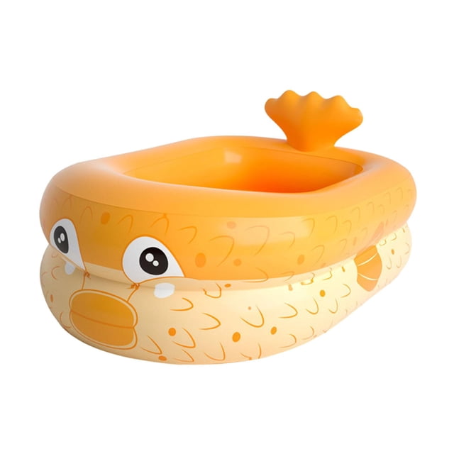 S SERENABLE Inflatable Pool Easy Setup Kiddie Swimming Pool for Home Indoor Outside Lawn 110cm Orange