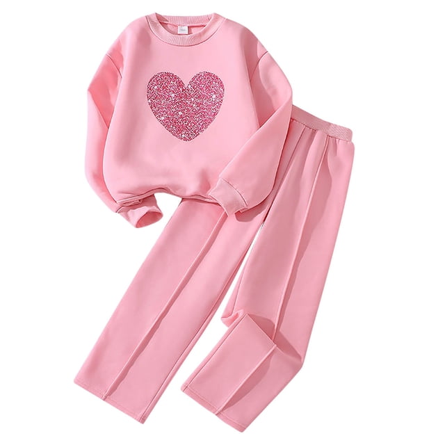 HNMKIU Tenues d'Automne Enfants Ensemble de Pyjama Décontracté Confortable et Élégant à Manches Longues
