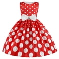 thumbnail image 1 of Ketyyh-chn99 Robes d'Été pour Filles Robe de Plage Sans Manches à Imprimé Floral Princesse Filles Décontractée Manches Longues Robe Courte Rouge,5-6 Ans, 1 of 4