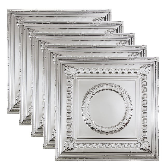 Great Lakes Tin Cleveland Unfinished 2ft x 2ft Nail Up Ceiling Tiles (5 Pack)