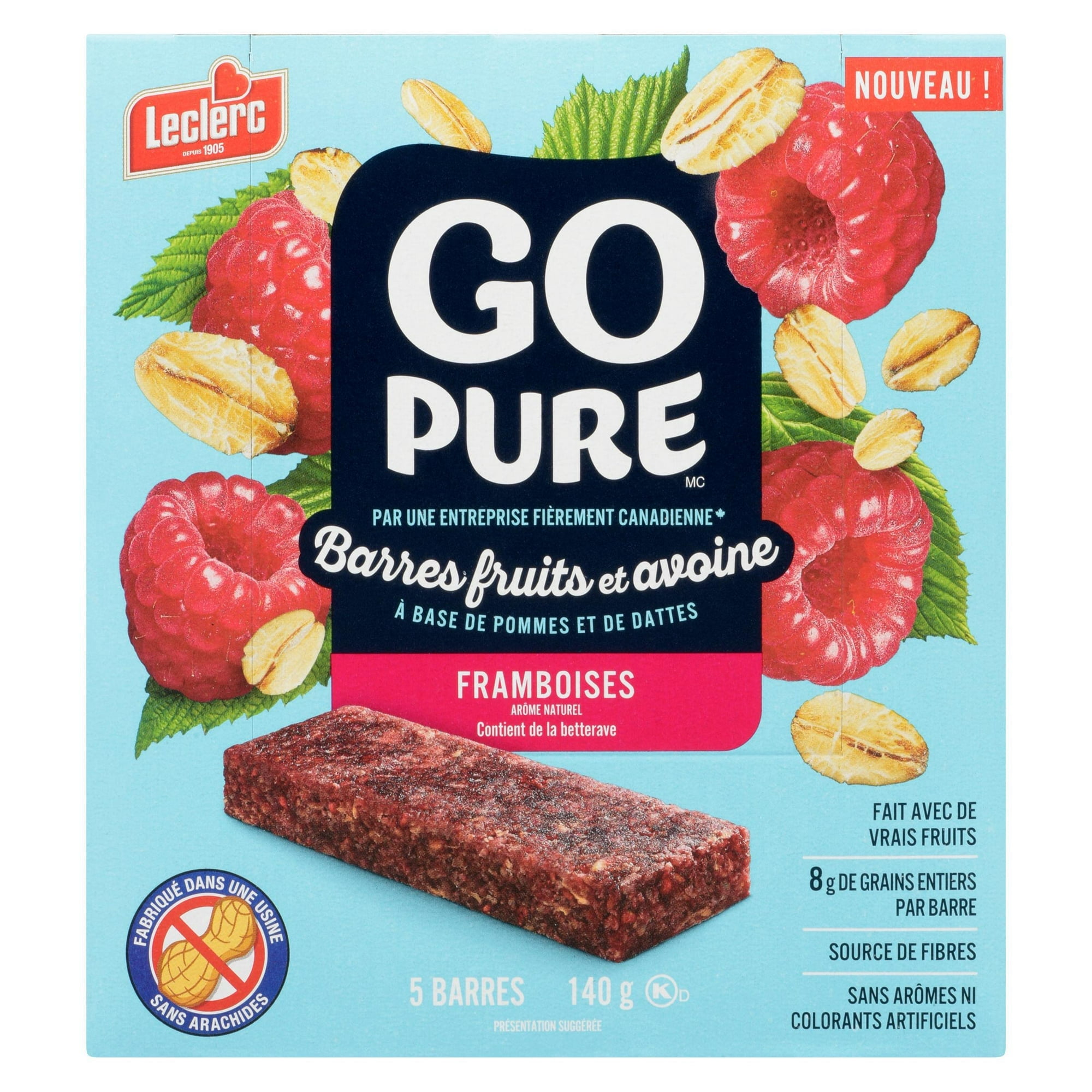 Go Pure Barres aux Fruits et à l'Avoine à la Framboise
