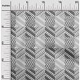 thumbnail image 1 of oneOone Tissu Popeline de Coton Rayé Géométrique Imprimé au Mètre 42 Pouces de Large, 1 of 4