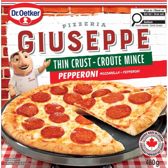 Dr. Oetker Giuseppe Pizzeria Thin Crust Pepperoni Pizza, 480 g