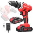 thumbnail image 1 of Household Multifuctional 21V Electric Drill 3 Working Modes 2 Speed Control Stepless Speed Regulation Rotation Ways Adjustment 25 Gears of Torques Adjustable Lithium Screwdriver, 1 of 8