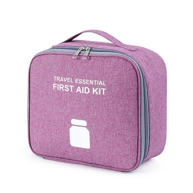 maytalsory Emergency Organizer Zipper Waterproof Household Empty Storage Bag Classification Dust-proof Students Pill Case for School Purple Large