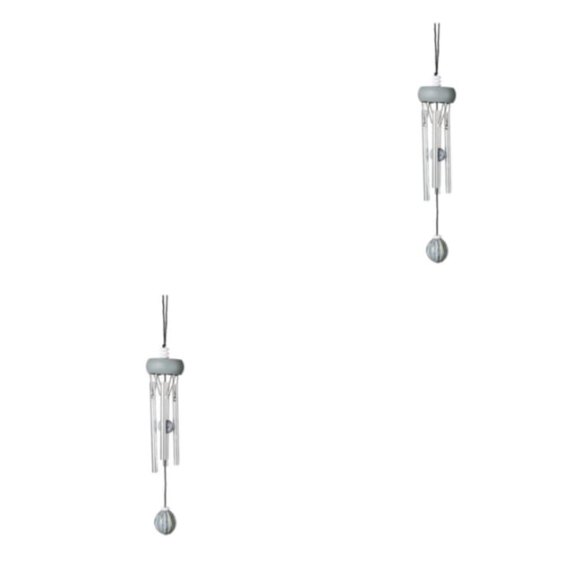mmirethe Multiple Styles And Colors Wind Chimes For Wide Application Unique Style Wind Chime Pendant gray锛坮oundwood锛?2Set