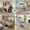 thumbnail image 4 of AECOJOY Fauteuil Convertible 3 en 1: Canapé-Lit et Futon avec Dossier Réglable et 2 Coussins - Gris Pâle, 4 of 10