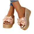thumbnail image 4 of CHGBMOK Womens Sandals Summer New Solid Color Retro Thick Bottom Open Toe Beach Slippers,Sizes 36-43, 4 of 6