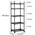 thumbnail image 3 of SUSUZI 5 Tier Rolling Storage Shelf with Wheels, 100LBS Capacity Chrome Iron Mobile Storage Rack, 16"W x 13"D x 60"H Standing Shelving Unit for Kitchen Laundry Pantry Garage, 3 of 6