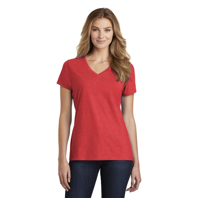 Port & Company Lot de 3 T-Shirts Col en V pour Femmes, Multipack (Taille TP - 4TG)
