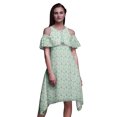 thumbnail image 1 of Bimba Robe Midi Tunique de Fête pour Femmes à Épaules Dénudées, Imprimé Papillon, Manches Volantées - Très Petit, 1 of 1