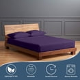 thumbnail image 2 of Real 1000 Thread Count RV Short King Size Sheets 100% Egyptian Cotton 4 PC Sheet Set, Luxurious Bedsheet Sets Soft Silky Sateen Weave, Breathable, Fits Upto 21 Inch EXTRA DEEP POCKET - Plum, 2 of 7