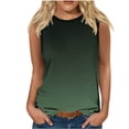 thumbnail image 1 of Plebaso Débardeurs pour Femmes 2025 Sans Manches Col Rond T-Shirts Décontractés Imprimé Dégradé Blouses d'Été, 1 of 4