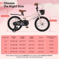 thumbnail image 3 of Costway Vélo pour Enfant de 18 Pouces avec Roues Stabilisatrices, Guidon et Selle Réglables, Frein à Main, Rose, 3 of 10