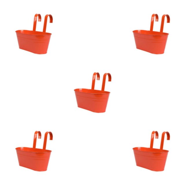 relayinert Outdoor Hanging Pots For Plants Practical And Beautiful Solution Detachable orange red 5Set