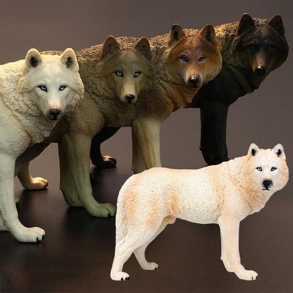 Statue en PVC de Modèle Animal Wolf de Simulation 20 cm Jouet Éducatif pour Enfants Décoration de Maison