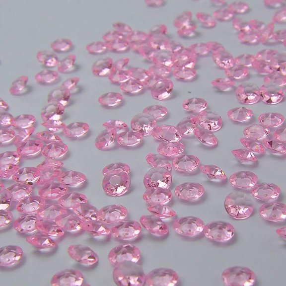 Perles de Remplissage de Vase en Acrylique Diamant Cristal Rose 8mm 2000 Pcs pour Centre de Table de Mariage, Dispersion de Table, Douche, Fête, Décorations de Perles de Vase