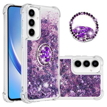 Case for FOXDOCK Samsung Galaxy A56 Full Corner Protection Glitter Phone Case with Ring Holder