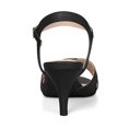 thumbnail image 2 of BLISSFUL STEP Women's Shoes Kitten Heel Open Toe Cross Straps Adjustable Ankle Strap Sandals Black 8, 2 of 8
