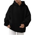 thumbnail image 1 of MeetoTime Women's Oversized Sweatshirt Fall Lightweight Long Sleeve Hoodie Fleece Pocket Pullover Tops, 1 of 6